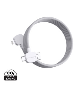 Urban Vitamin Stockton 65W magnet. Kabel RCS recyc. TPE/PET weiß bedrucken, Art.-Nr. P302.7103