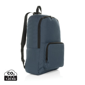 Dillon AWARE™ RPET faltbarer klassischer Rucksack navy blau bedrucken, Art.-Nr. P763.1925 Dillon AWARE™ RPET faltbarer klassischer Rucksack navy blau bedrucken, Art.-Nr. P763.1925