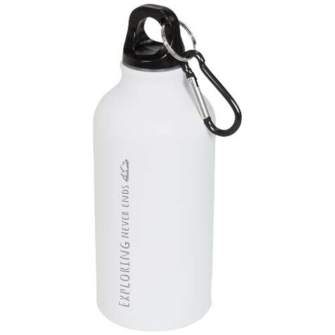 Oregon matte 400 ml Trinkflasche mit Karabiner, weiss bedrucken, Art.-Nr. 10055901