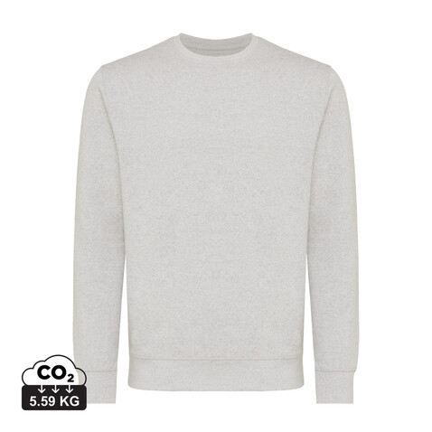 Iqoniq Etosha Lightweight Sweater aus recycelter Baumwolle ungefärbte helles Grau bedrucken, Art.-Nr. T9303.032.4XL