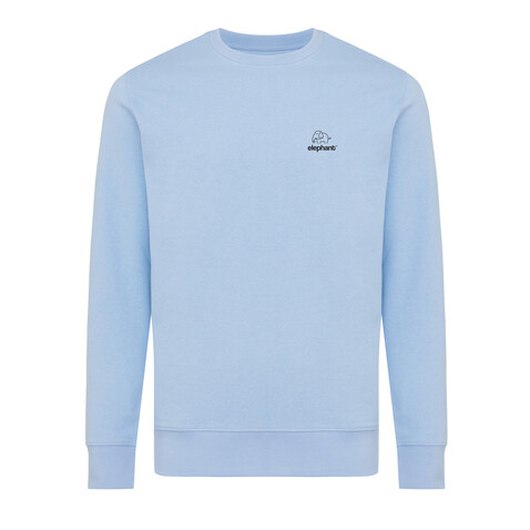 Iqoniq Etosha Lightweight Sweater aus recycelter Baumwolle sky blue bedrucken, Art.-Nr. T9303.022.L