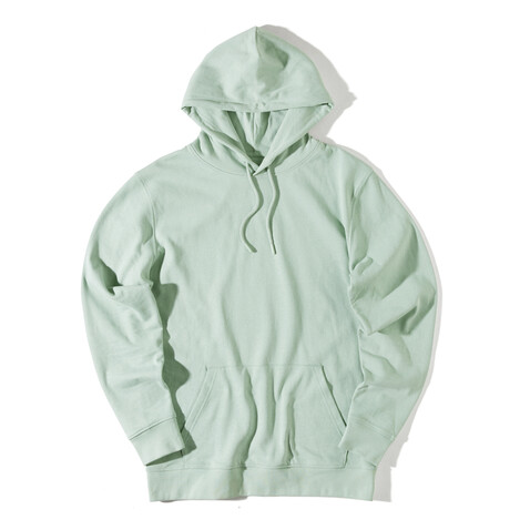 Iqoniq Rila Lightweight Hoodie aus recycelter Baumwolle Iceberg green bedrucken, Art.-Nr. T9404.023.S