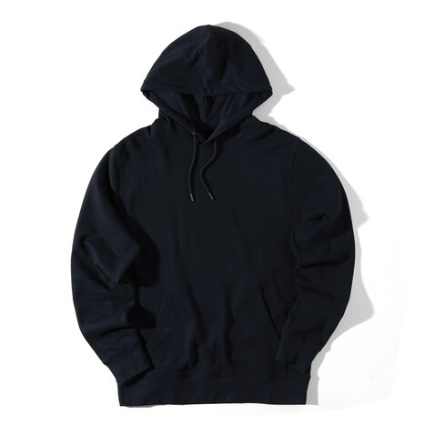 Iqoniq Rila Lightweight Hoodie aus recycelter Baumwolle schwarz bedrucken, Art.-Nr. T9404.001.L