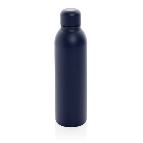 RCS recycelte Stainless Steel Vakuumflasche navy blau bedrucken, Art.-Nr. P433.0425