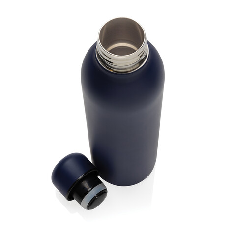 RCS recycelte Stainless Steel Vakuumflasche navy blau bedrucken, Art.-Nr. P433.0425