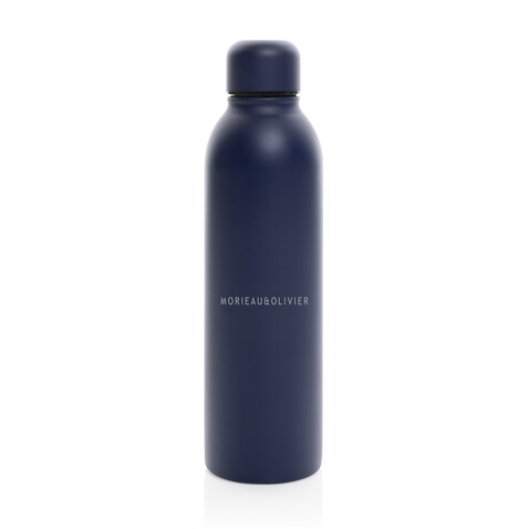 RCS recycelte Stainless Steel Vakuumflasche navy blau bedrucken, Art.-Nr. P433.0425