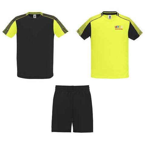 Juve Sport-Set für Kinder, Fluor Yellow, schwarz bedrucken, Art.-Nr. K05258YO