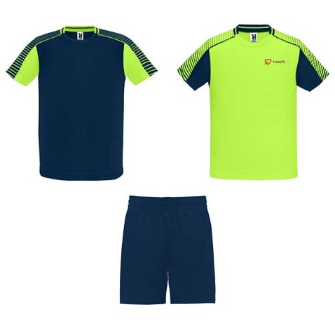 Juve Sport-Set für Kinder, Fluor Green, Navy Blue bedrucken, Art.-Nr. K05258ZH
