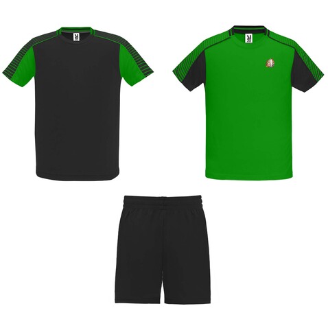 Juve Sport-Set für Kinder, farngrün, schwarz bedrucken, Art.-Nr. K05259BM