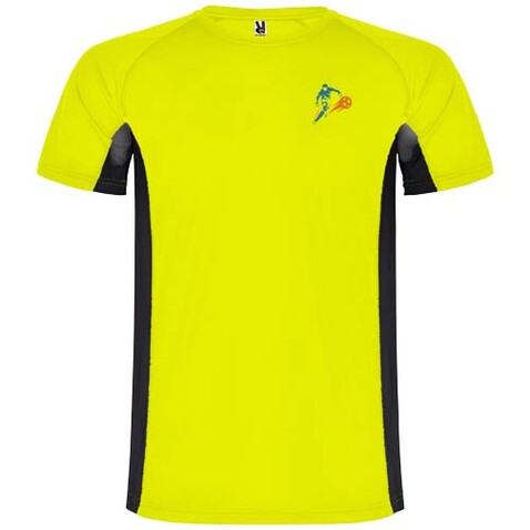 Shanghai Sport T-Shirt für Kinder, Fluor Yellow, schwarz bedrucken, Art.-Nr. K65958YM
