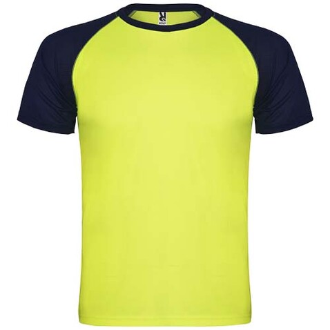Indianapolis Sport T-Shirt für Kinder, Fluor Yellow, Navy Blue bedrucken, Art.-Nr. K66509ID