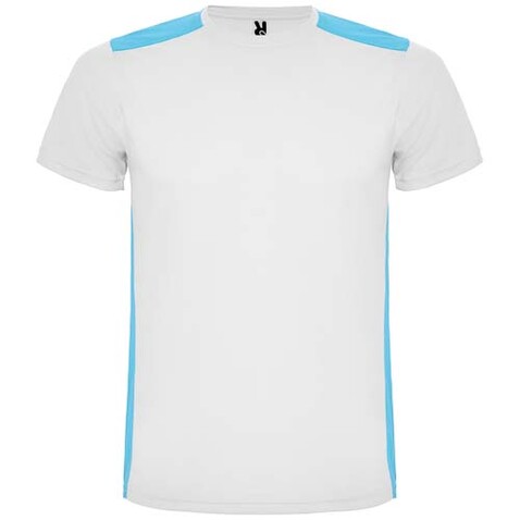 Detroit Sport T-Shirt für Kinder, weiss, türkis bedrucken, Art.-Nr. K66529KD