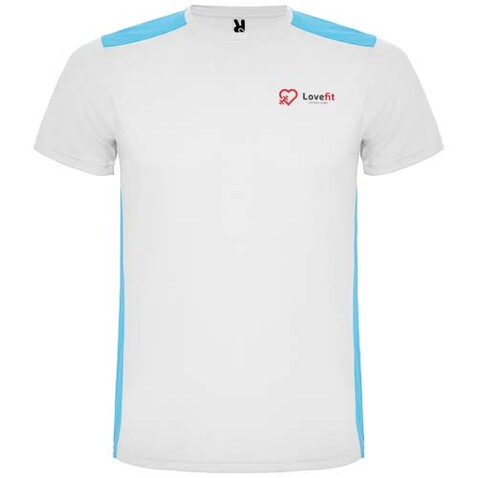 Detroit Sport T-Shirt für Kinder, weiss, türkis bedrucken, Art.-Nr. K66529KD