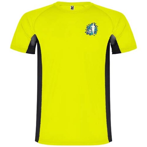 Shanghai Sport T-Shirt für Herren, Fluor Yellow, schwarz bedrucken, Art.-Nr. R65958Y1
