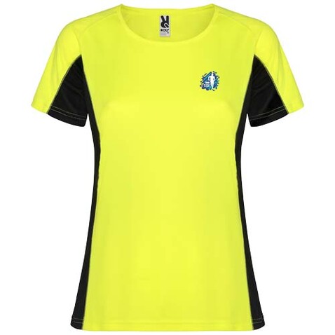 Shanghai Sport T-Shirt für Damen, Fluor Yellow, schwarz bedrucken, Art.-Nr. R66488Y1