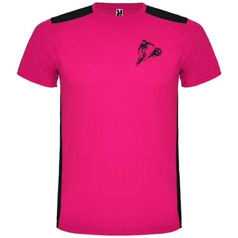 Detroit T-Shirt Unisex aus recyceltem Material, fuchsia, schwarz bedrucken, Art.-Nr. R66529C1
