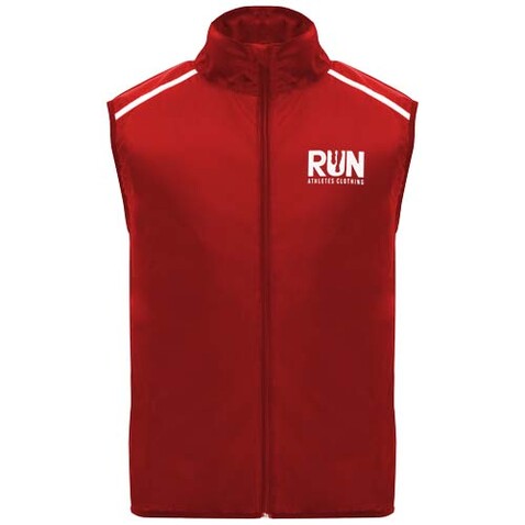 Jannu leichte Laufweste Unisex, rot bedrucken, Art.-Nr. R66844I1