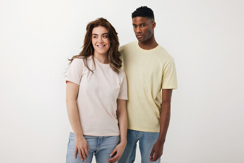 Iqoniq Sierra Lightweight T-Shirt aus recycelter Baumwolle cloud pink bedrucken, Art.-Nr. T9104.039.XS