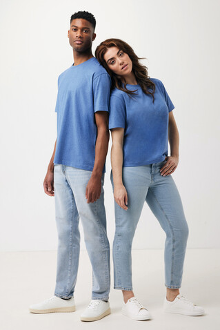 Iqoniq Teide T-Shirt aus recycelter Baumwolle heather blue bedrucken, Art.-Nr. T9105.024.S