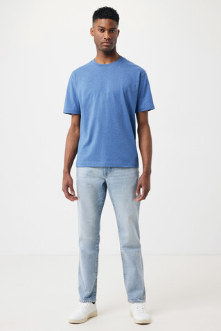 Iqoniq Teide T-Shirt aus recycelter Baumwolle heather blue bedrucken, Art.-Nr. T9105.024.XXL