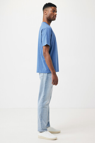 Iqoniq Teide T-Shirt aus recycelter Baumwolle heather blue bedrucken, Art.-Nr. T9105.024.M