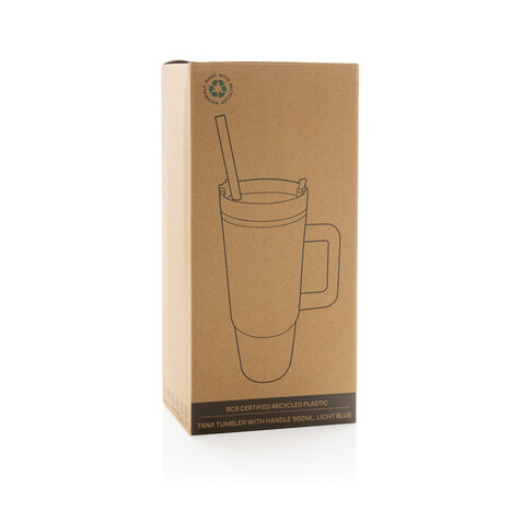 Tana Becher aus RCS recyceltem Kunststoff mit Griff 750ml hellblau bedrucken, Art.-Nr. P437.1005