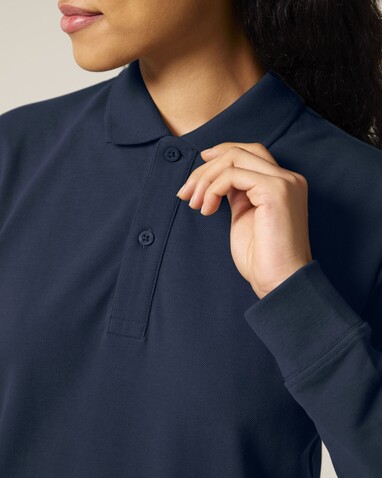 Prepster 2.0 Long Sleeve - Das Langarm-Unisex-Polo - French Navy - XS bedrucken, Art.-Nr. STPU223C727XS