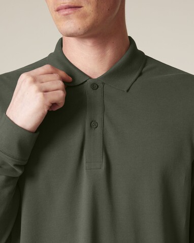 Prepster 2.0 Long Sleeve - Das Langarm-Unisex-Polo - Khaki - S bedrucken, Art.-Nr. STPU223C2231S