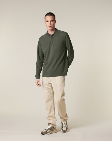 Prepster 2.0 Long Sleeve - Das Langarm-Unisex-Polo - Khaki - S bedrucken, Art.-Nr. STPU223C2231S