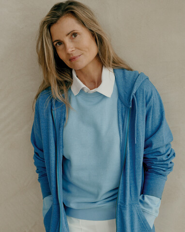 Iqoniq Etosha Lightweight Sweater aus recycelter Baumwolle sky blue bedrucken, Art.-Nr. T9303.022.M
