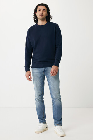 Iqoniq Etosha Lightweight Sweater aus recycelter Baumwolle navy blau bedrucken, Art.-Nr. T9303.002.4XL