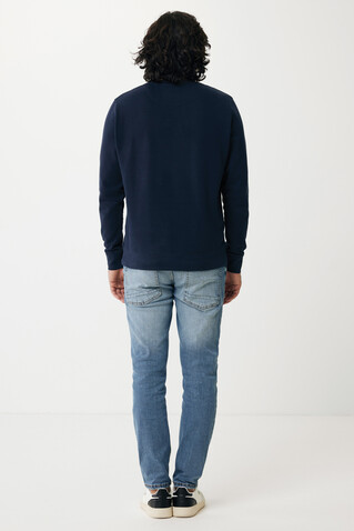 Iqoniq Etosha Lightweight Sweater aus recycelter Baumwolle navy blau bedrucken, Art.-Nr. T9303.002.4XL