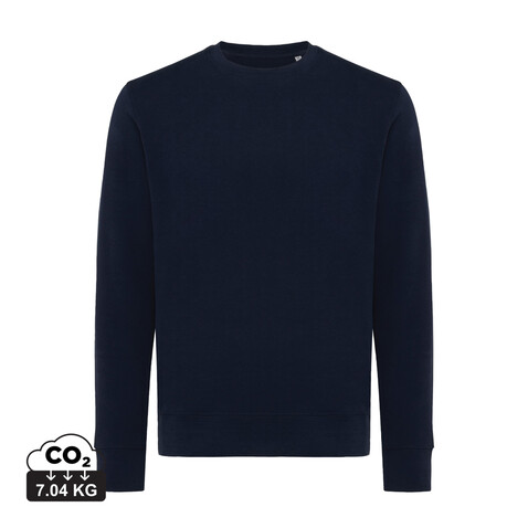 Iqoniq Etosha Lightweight Sweater aus recycelter Baumwolle navy blau bedrucken, Art.-Nr. T9303.002.XS