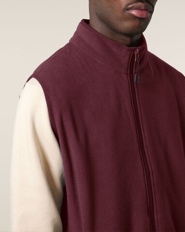 Stanley Quester - Herren ärmellose Fleece-Jacke - Burgundy - 3XL bedrucken, Art.-Nr. STJM240C2443X