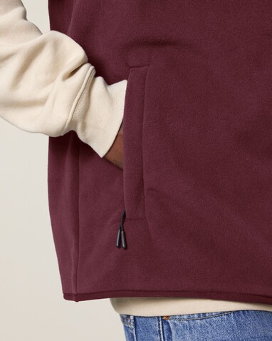 Stanley Quester - Herren ärmellose Fleece-Jacke - Burgundy - 3XL bedrucken, Art.-Nr. STJM240C2443X