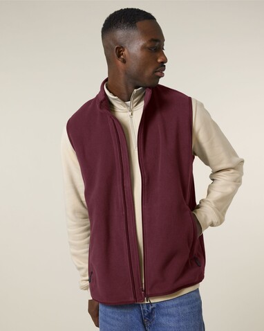 Stanley Quester - Die Herren-Fleeceweste - Burgundy - XL bedrucken, Art.-Nr. STJM240C2441X