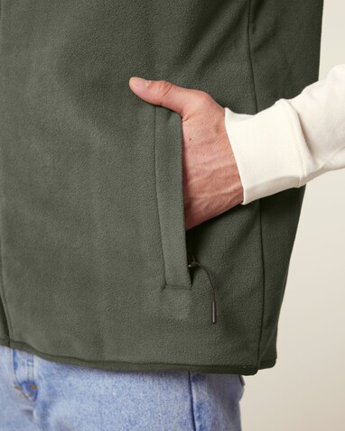 Stanley Quester - Die Herren-Fleeceweste - Khaki - S bedrucken, Art.-Nr. STJM240C2231S