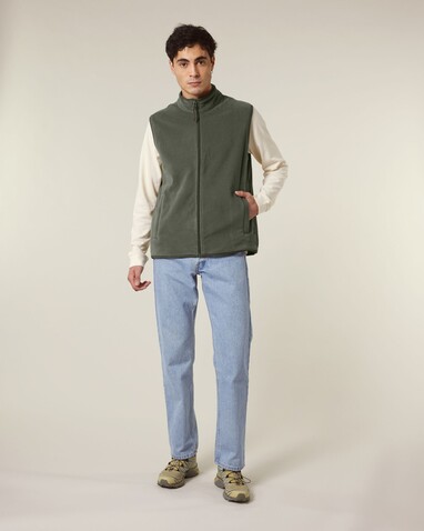 Stanley Quester - Die Herren-Fleeceweste - Khaki - 3XL bedrucken, Art.-Nr. STJM240C2233X