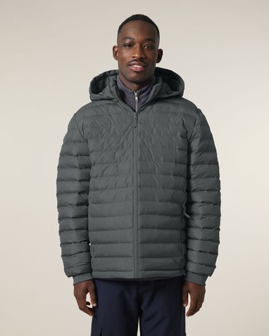 Stanley Voyager - Wattierte Herren Steppjacke - Anthracite - L bedrucken, Art.-Nr. STJM837C2531L