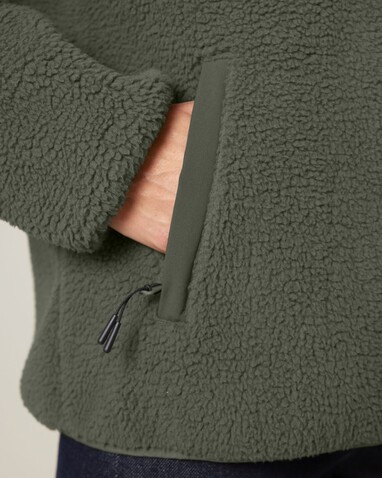 Brooker - Die Relaxed Unisex-Sherpajacke - Khaki - XS bedrucken, Art.-Nr. STJU248C223XS