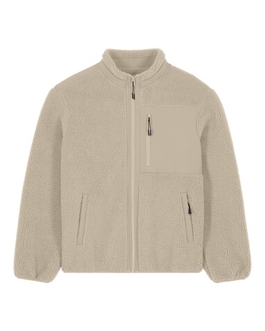 Brooker - Die Relaxed Unisex-Sherpajacke - Desert Dust - L bedrucken, Art.-Nr. STJU248C0281L