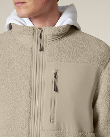 Brooker - Die Relaxed Unisex-Sherpajacke - Desert Dust - XL bedrucken, Art.-Nr. STJU248C0281X Brooker - Die Relaxed Unisex-Sherpajacke - Desert Dust - XL bedrucken, Art.-Nr. STJU248C0281X