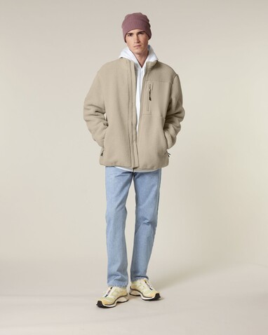 Brooker - Die Relaxed Unisex-Sherpajacke - Desert Dust - XXS bedrucken, Art.-Nr. STJU248C0282S