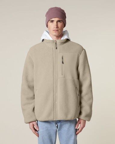 Brooker - Die Relaxed Unisex-Sherpajacke - Desert Dust - XL bedrucken, Art.-Nr. STJU248C0281X Brooker - Die Relaxed Unisex-Sherpajacke - Desert Dust - XL bedrucken, Art.-Nr. STJU248C0281X