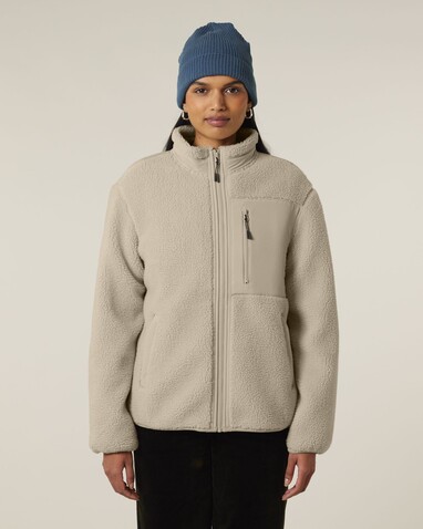 Brooker - Die Relaxed Unisex-Sherpajacke - Desert Dust - XXS bedrucken, Art.-Nr. STJU248C0282S