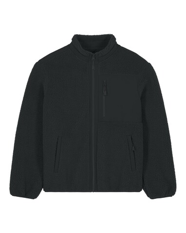 Brooker - Die Relaxed Unisex-Sherpajacke - Black - L bedrucken, Art.-Nr. STJU248C0021L