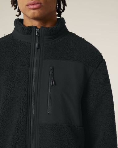 Brooker - Die Relaxed Unisex-Sherpajacke - Black - XXL bedrucken, Art.-Nr. STJU248C0022X