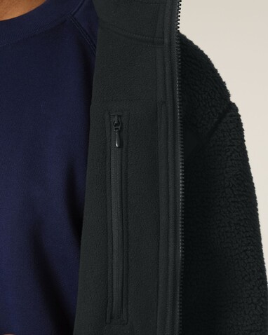 Brooker - Die Relaxed Unisex-Sherpajacke - Black - XXL bedrucken, Art.-Nr. STJU248C0022X