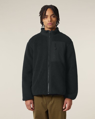 Brooker - Die Relaxed Unisex-Sherpajacke - Black - M bedrucken, Art.-Nr. STJU248C0021M Brooker - Die Relaxed Unisex-Sherpajacke - Black - M bedrucken, Art.-Nr. STJU248C0021M