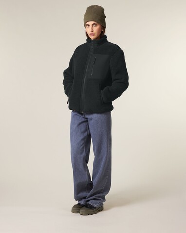 Brooker - Die Relaxed Unisex-Sherpajacke - Black - XL bedrucken, Art.-Nr. STJU248C0021X